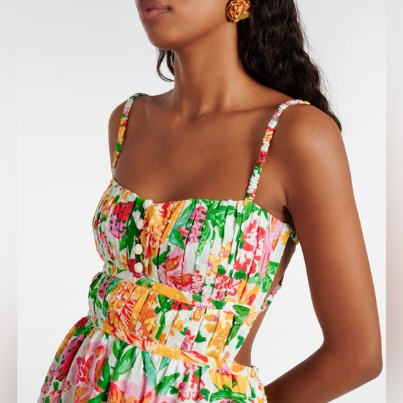 🌺🎉HP🎉🌺 NWT Farm Rio White Floral Sketch Midi Dress - Picture 6 of 16